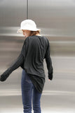 テールカットオーバーロングTシャツ Black