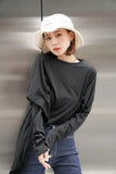 テールカットオーバーロングTシャツ Black