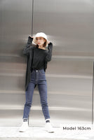 テールカットオーバーロングTシャツ Black