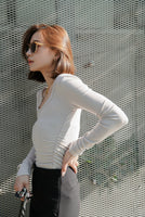 デザインカット リブ トップス Beige