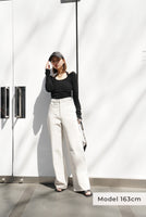 デザインカット リブ トップス Black