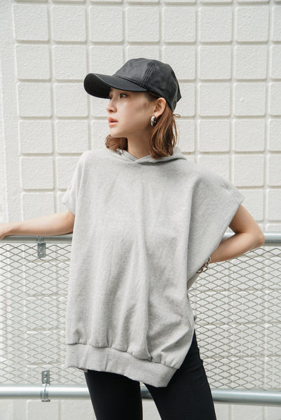 オーバーサイズノースリーブパーカー Gray