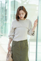 レイヤードニットトップス Ivory