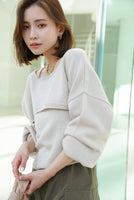 レイヤードニットトップス Ivory
