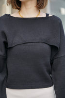 レイヤードニットトップス Black