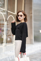 レイヤードニットトップス Black