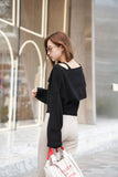 レイヤードニットトップス Black