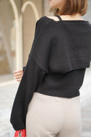 レイヤードニットトップス Black