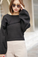 レイヤードニットトップス Black