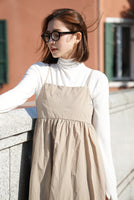 タフタレースアップキャミワンピース Beige
