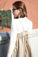 タフタレースアップキャミワンピース Beige