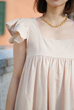 袖フリルワンピース Beige